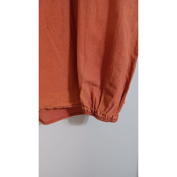 Andree by Unit Small Rust Peplum Lagenlook Minimalist Boho Casual Travel Top - Picture 3 of 4